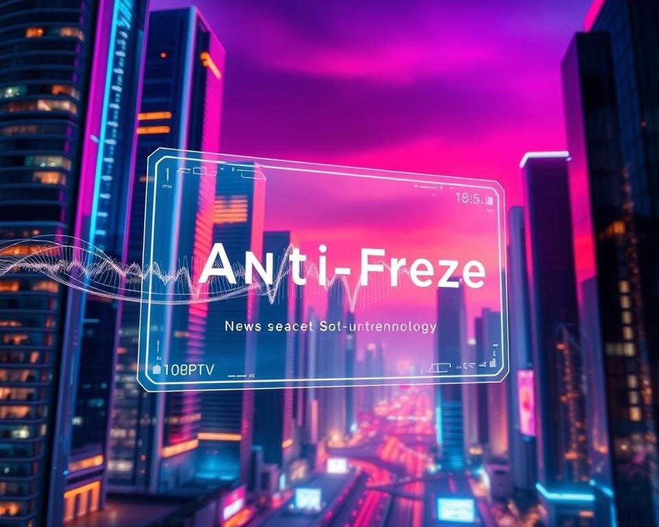 A futuristic cityscape with sleek, high-rise buildings bathed in a warm, neon-tinged glow. In the foreground, a translucent, holographic interface showcases a pulsing, dynamic data stream, representing the "Anti-Freeze™ technology" that powers seamless, uninterrupted IPTV streaming. The interface is surrounded by floating, translucent UI elements, creating a sense of advanced, cutting-edge technology. The background is a blend of vibrant, saturated colors, evoking a sense of energy and innovation. The lighting is dramatic, with strong shadows and highlights, adding depth and dimension to the scene. The overall atmosphere conveys a vision of the future, where IPTV technology has reached new levels of sophistication and reliability. A futuristic cityscape with sleek, high-rise buildings bathed in a warm, neon-tinged glow. In the foreground, a translucent, holographic interface showcases a pulsing, dynamic data stream, representing the "Anti-Freeze™ technology" that powers seamless, uninterrupted IPTV streaming. The interface is surrounded by floating, translucent UI elements, creating a sense of advanced, cutting-edge technology. The background is a blend of vibrant, saturated colors, evoking a sense of energy and innovation. The lighting is dramatic, with strong shadows and highlights, adding depth and dimension to the scene. The overall atmosphere conveys a vision of the future, where IPTV technology has reached new levels of sophistication and reliability.