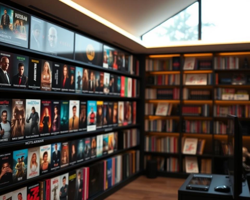 A spacious, well-organized entertainment hub with an extensive digital library. Rows of sleek, high-resolution movie, TV show, and live channel thumbnails fill the frame, showcasing the vast content available. Subtle ambient lighting casts a warm glow, creating a cozy, inviting atmosphere for seamless streaming. The interface is intuitively designed, with clean lines and intuitive navigation, making it easy to browse and discover new titles. In the background, a soft blur suggests the technological prowess powering the platform, hinting at the stability and reliability of the streaming experience. A spacious, well-organized entertainment hub with an extensive digital library. Rows of sleek, high-resolution movie, TV show, and live channel thumbnails fill the frame, showcasing the vast content available. Subtle ambient lighting casts a warm glow, creating a cozy, inviting atmosphere for seamless streaming. The interface is intuitively designed, with clean lines and intuitive navigation, making it easy to browse and discover new titles. In the background, a soft blur suggests the technological prowess powering the platform, hinting at the stability and reliability of the streaming experience.