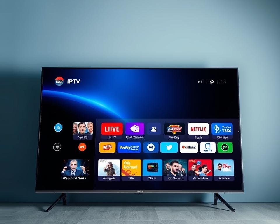 A visually stunning and technologically advanced IPTV interface, featuring a sleek, intuitive layout with vibrant icons and clean typography. In the foreground, a large, high-definition display showcases a diverse selection of live TV channels and on-demand content, with seamless navigation controls. The middle ground features an array of customizable widgets, providing quick access to weather, news, and personalized recommendations. The background subtly blends shades of blue and gray, evoking a sense of sophistication and professionalism. Crisp, even lighting highlights the clarity of the display, while a subtle camera angle suggests a high-end, premium presentation. The overall composition conveys the power and reliability of the IPTV service, perfectly aligning with the article's focus on quality and dependability. A visually stunning and technologically advanced IPTV interface, featuring a sleek, intuitive layout with vibrant icons and clean typography. In the foreground, a large, high-definition display showcases a diverse selection of live TV channels and on-demand content, with seamless navigation controls. The middle ground features an array of customizable widgets, providing quick access to weather, news, and personalized recommendations. The background subtly blends shades of blue and gray, evoking a sense of sophistication and professionalism. Crisp, even lighting highlights the clarity of the display, while a subtle camera angle suggests a high-end, premium presentation. The overall composition conveys the power and reliability of the IPTV service, perfectly aligning with the article's focus on quality and dependability.